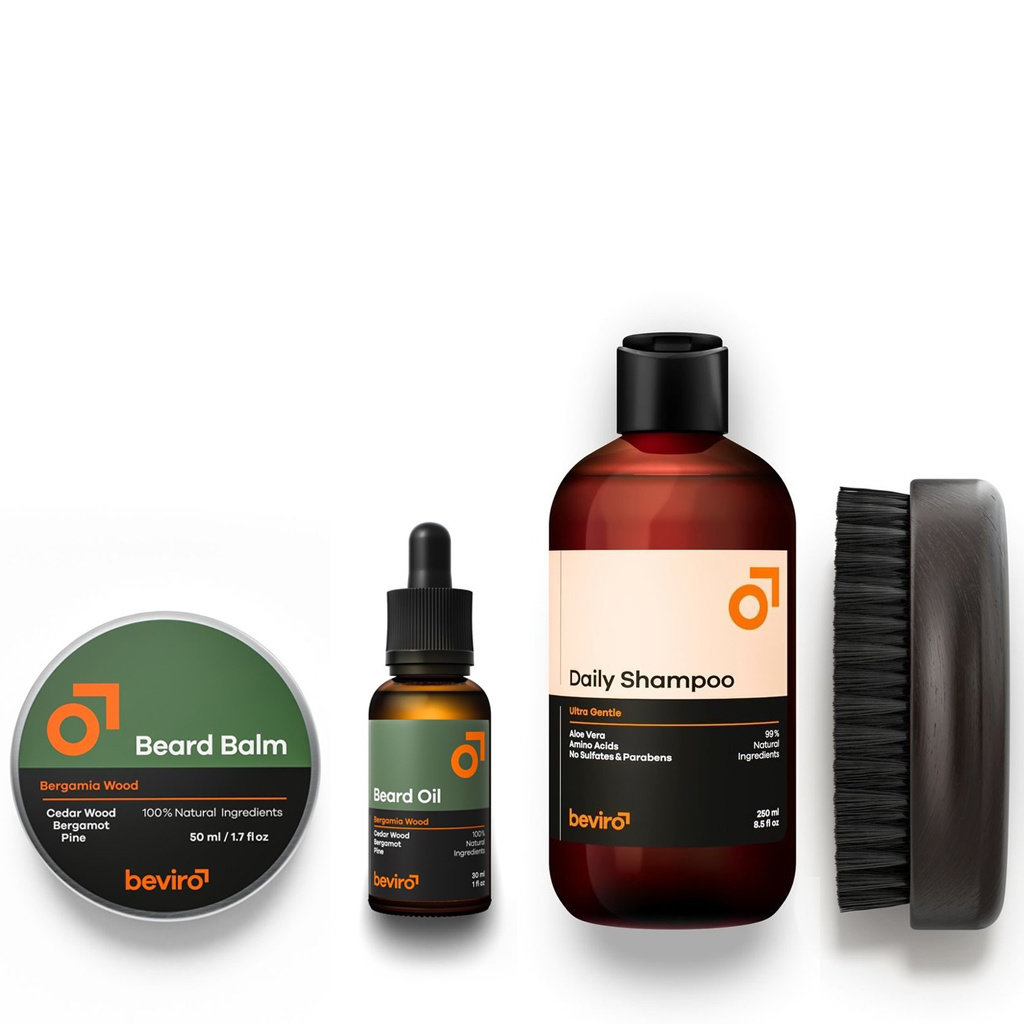 Beviro Complete Beard Set Bergamia Wood