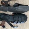 Black leather sandals