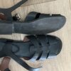 Black leather sandals